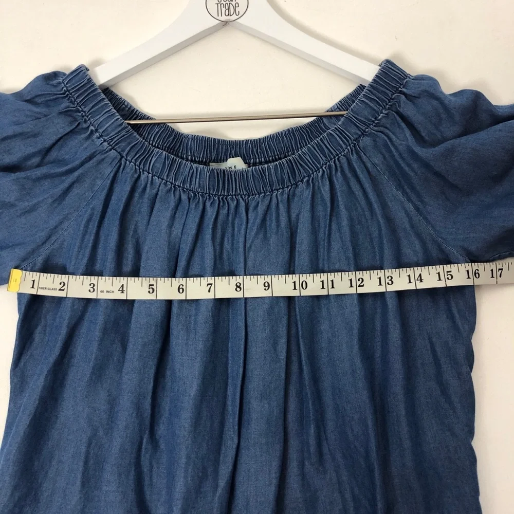 Kate Spade Broome Street Off-The-Shoulder Chambray Top - Picture 4 of 8